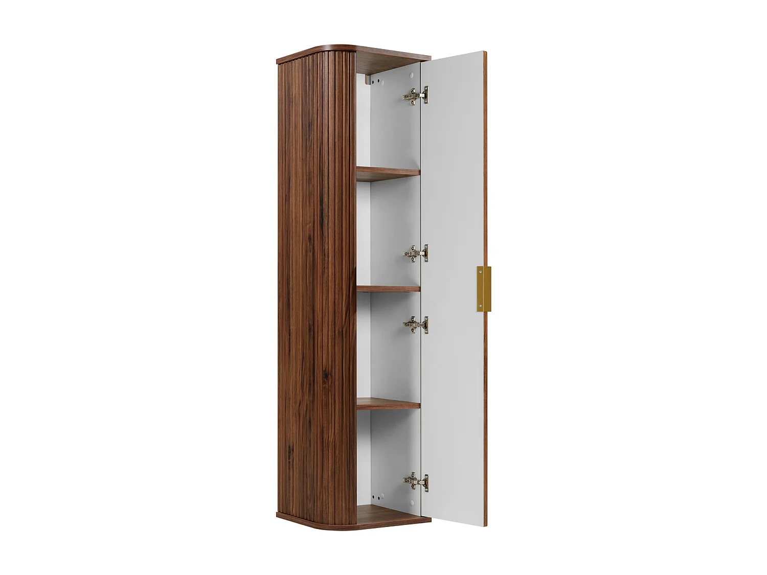 Badezimmer-Wandschrank, Eiche-Nussbaum, 35,5 x 139 x 31,5 cm
