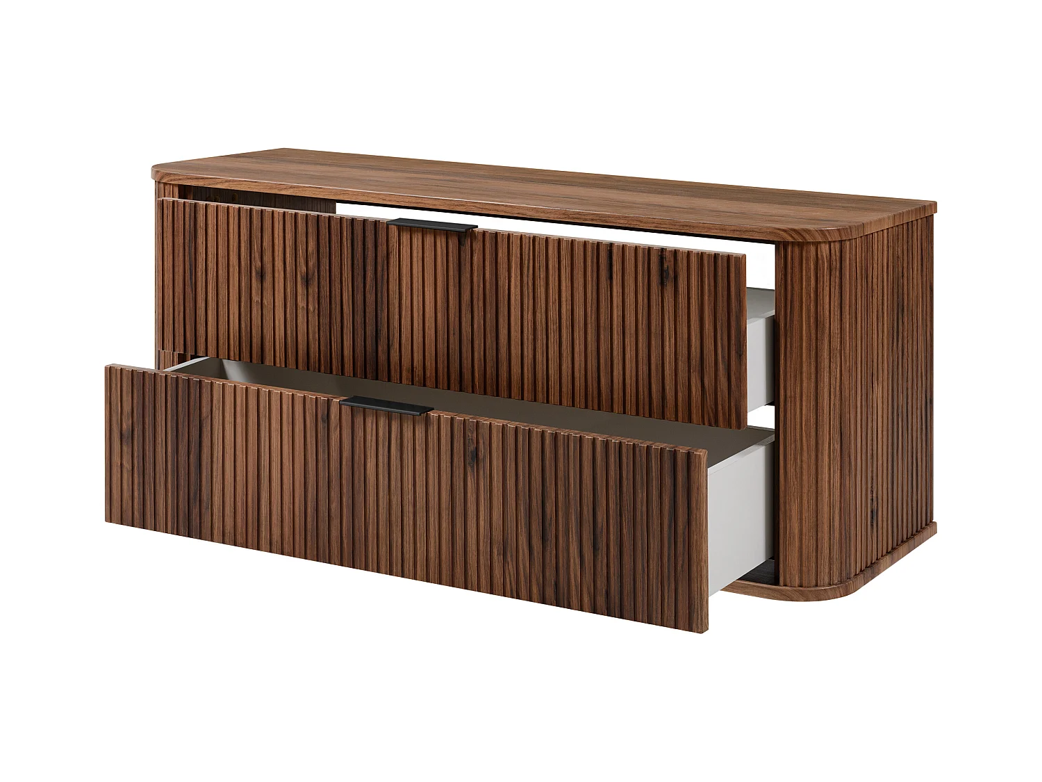 Badezimmer-Waschtischunterschrank, wandhängend, Eiche-Nussbaum, 120 x 51,7 x 41,5 cm