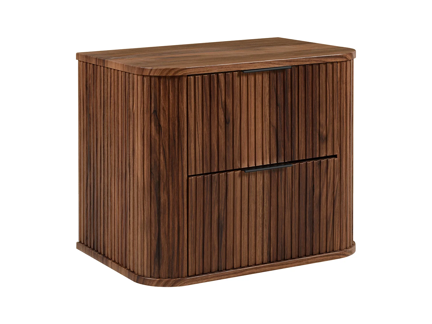 Badezimmer-Waschtischunterschrank, wandhängend, Eiche-Nussbaum, 60 x 51,7 x 41,5 cm