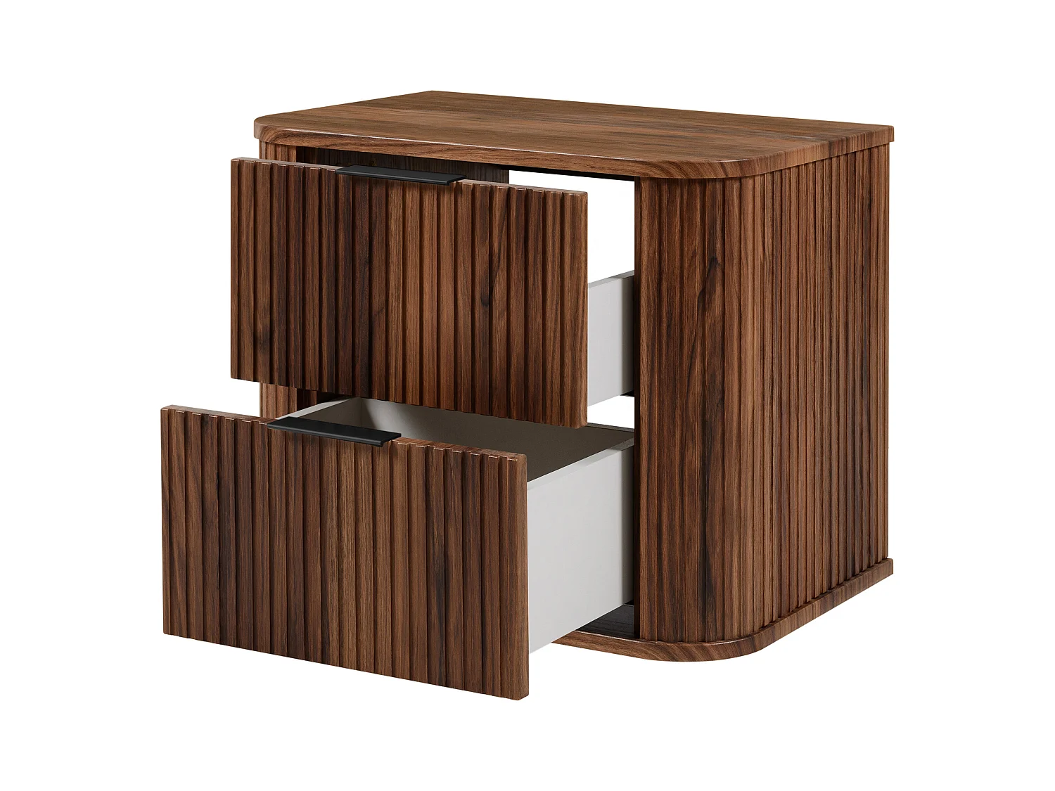 Badezimmer-Waschtischunterschrank, wandhängend, Eiche-Nussbaum, 60 x 51,7 x 41,5 cm