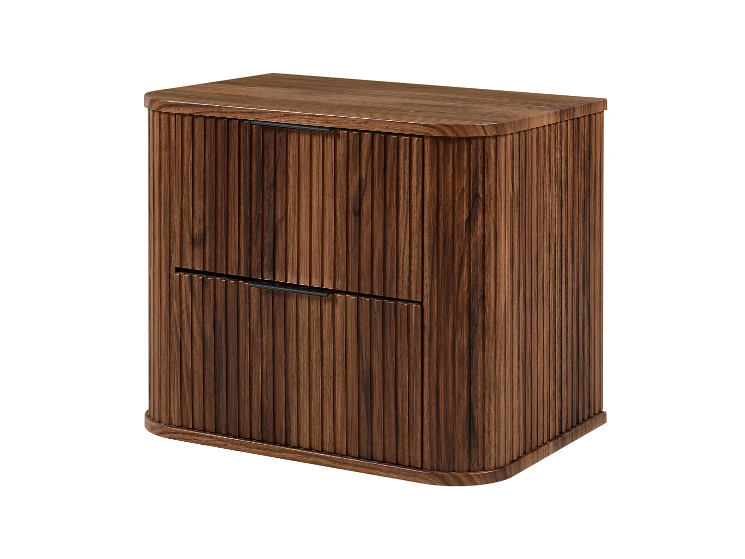 Badezimmer-Waschtischunterschrank, wandhängend, Eiche-Nussbaum, 60 x 51,7 x 41,5 cm