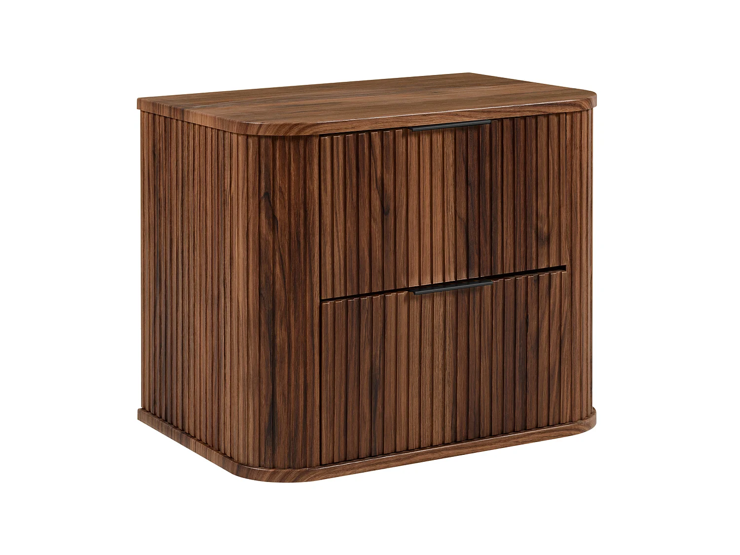 Badezimmer-Waschtischunterschrank, wandhängend, Eiche-Nussbaum, 60 x 51,7 x 41,5 cm