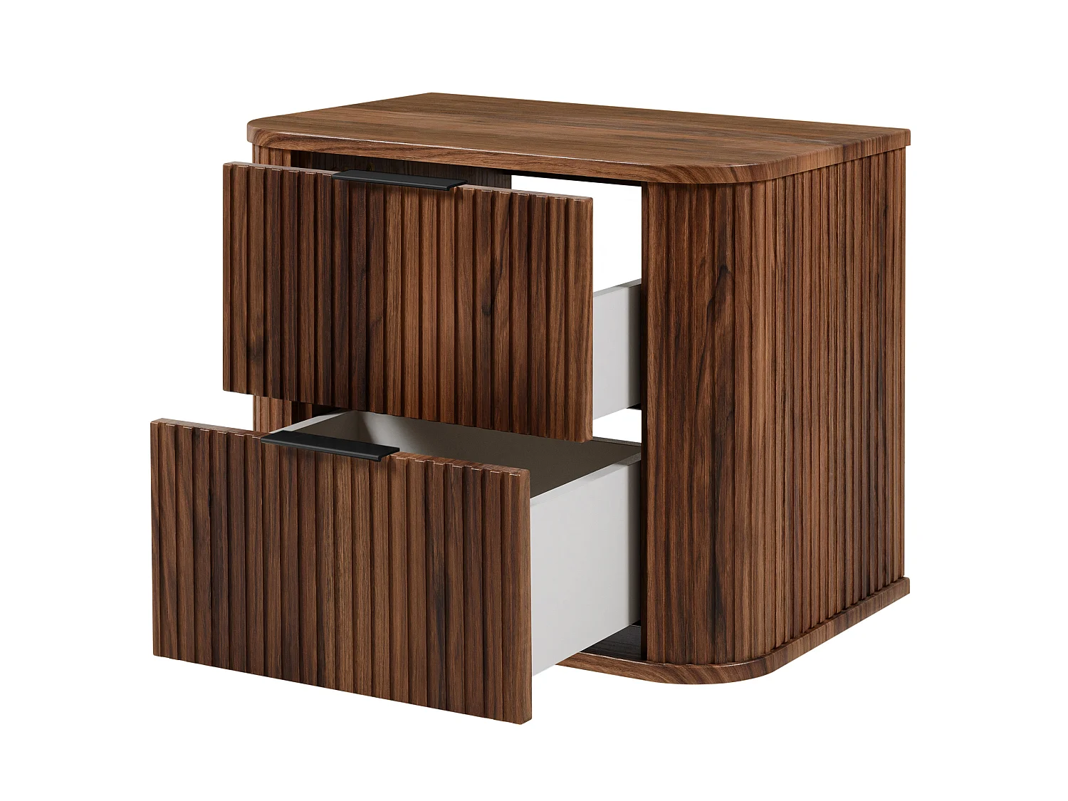 Badezimmer-Waschtischunterschrank, wandhängend, Eiche-Nussbaum, 60 x 51,7 x 41,5 cm