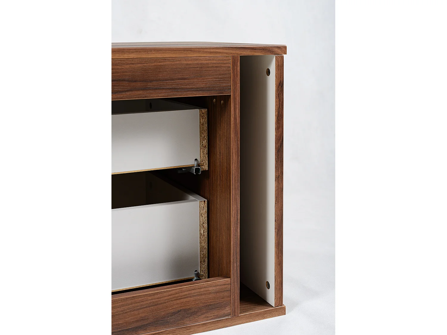 Badezimmer-Waschtischunterschrank, wandhängend, Eiche-Nussbaum, 60 x 51,7 x 41,5 cm