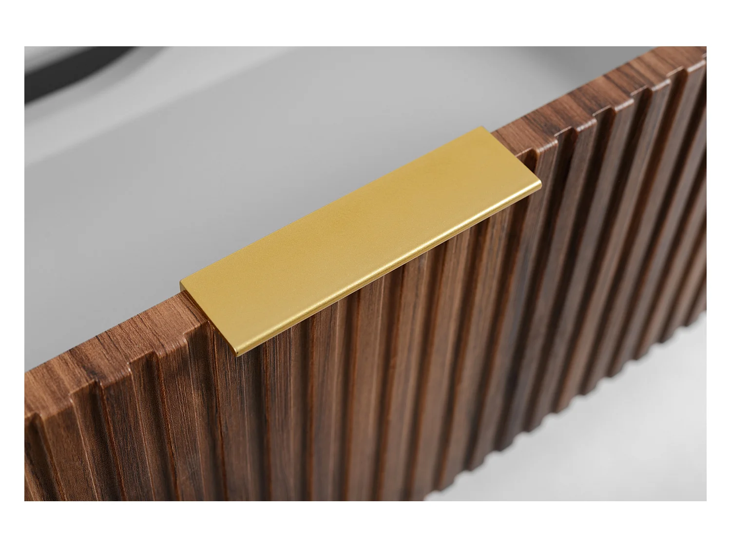 Meuble vasque suspendu pour salle de bain, chêne noyer, 60 x 51,7 x 41,5 cm