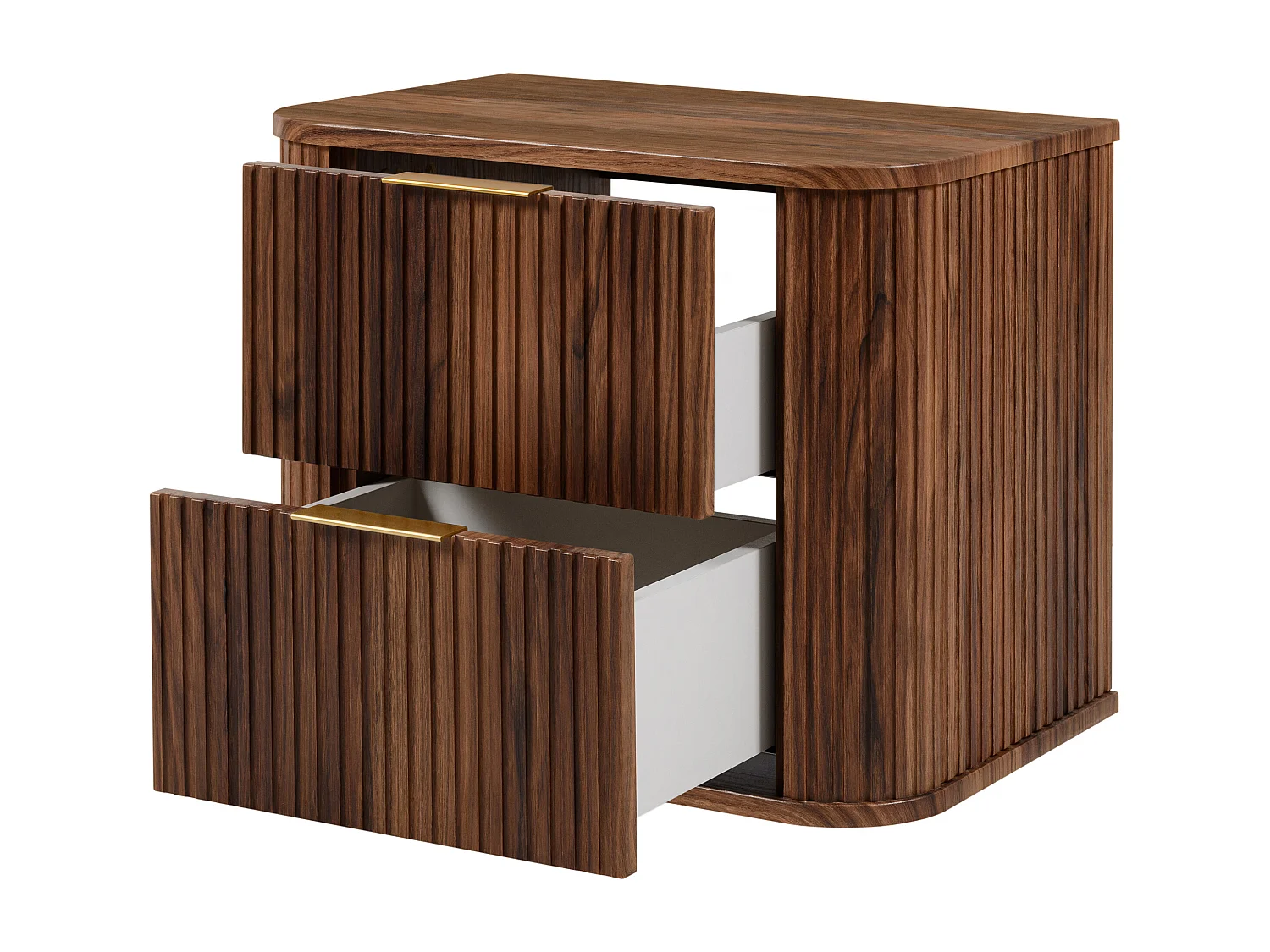 Badezimmer-Waschtischunterschrank, wandhängend, Eiche-Nussbaum, 60 x 51,7 x 41,5 cm