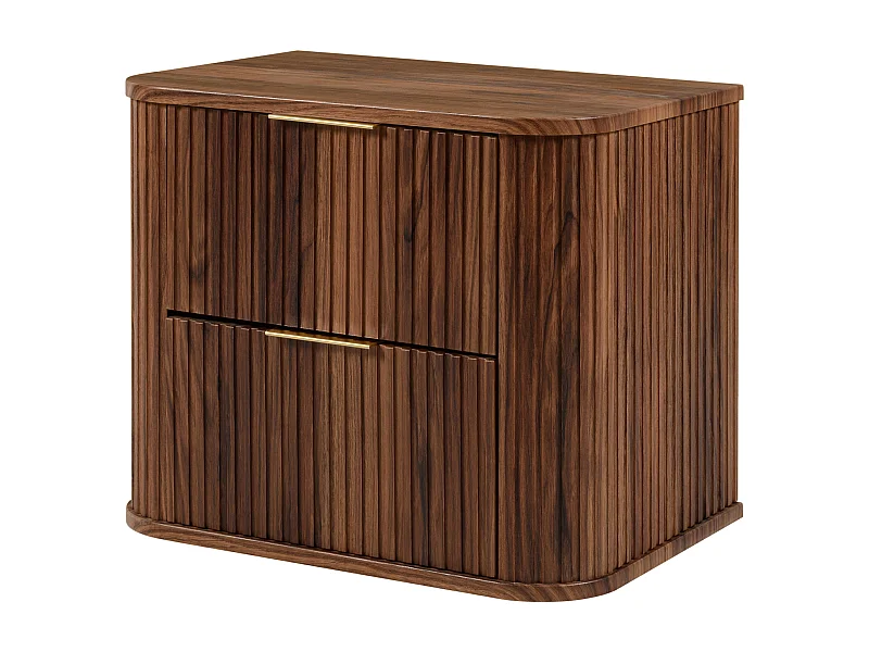 Mobile lavabo sospeso per bagno, rovere noce, 60 x 51,7 x 41,5 cm