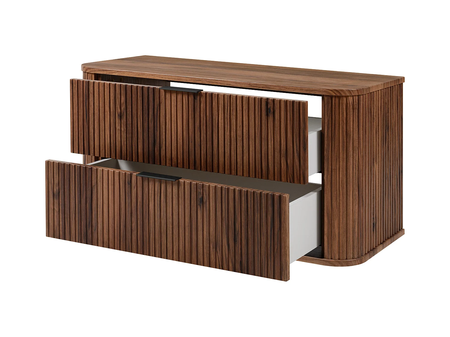 Meuble vasque suspendu pour salle de bain, chêne noyer, 100 x 51,7 x 41,5 cm