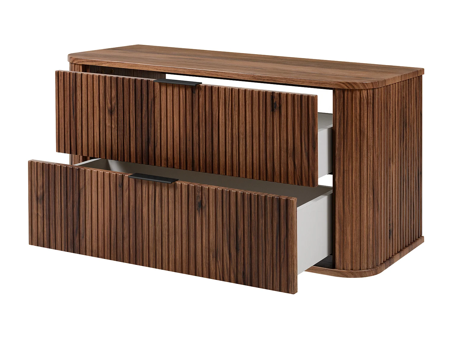 Badezimmer-Waschtischunterschrank, wandhängend, Eiche-Nussbaum, 100 x 51,7 x 41,5 cm