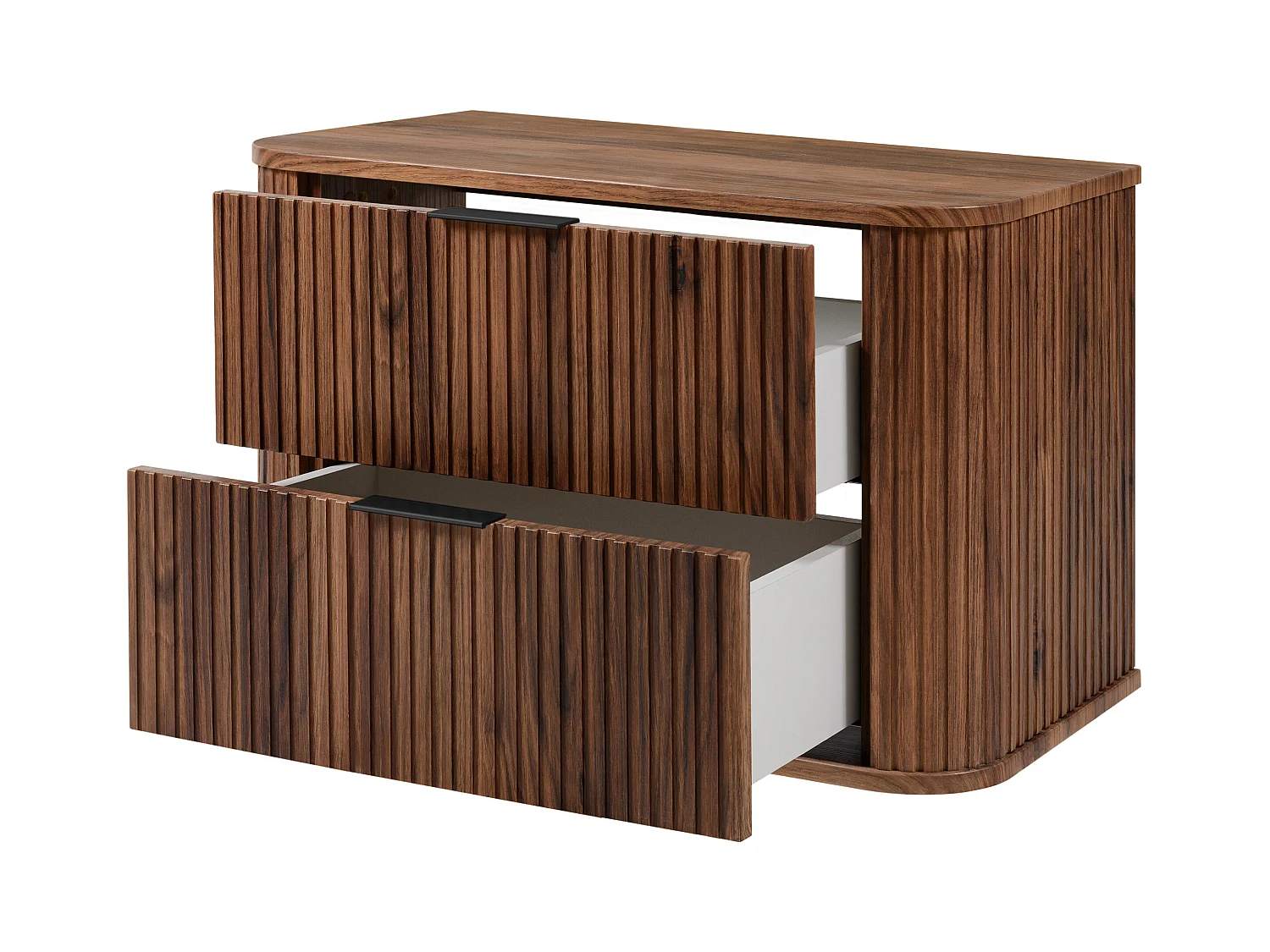 Badezimmer-Waschtischunterschrank, wandhängend, Eiche-Nussbaum, 80,4 x 51,7 x 41,5 cm