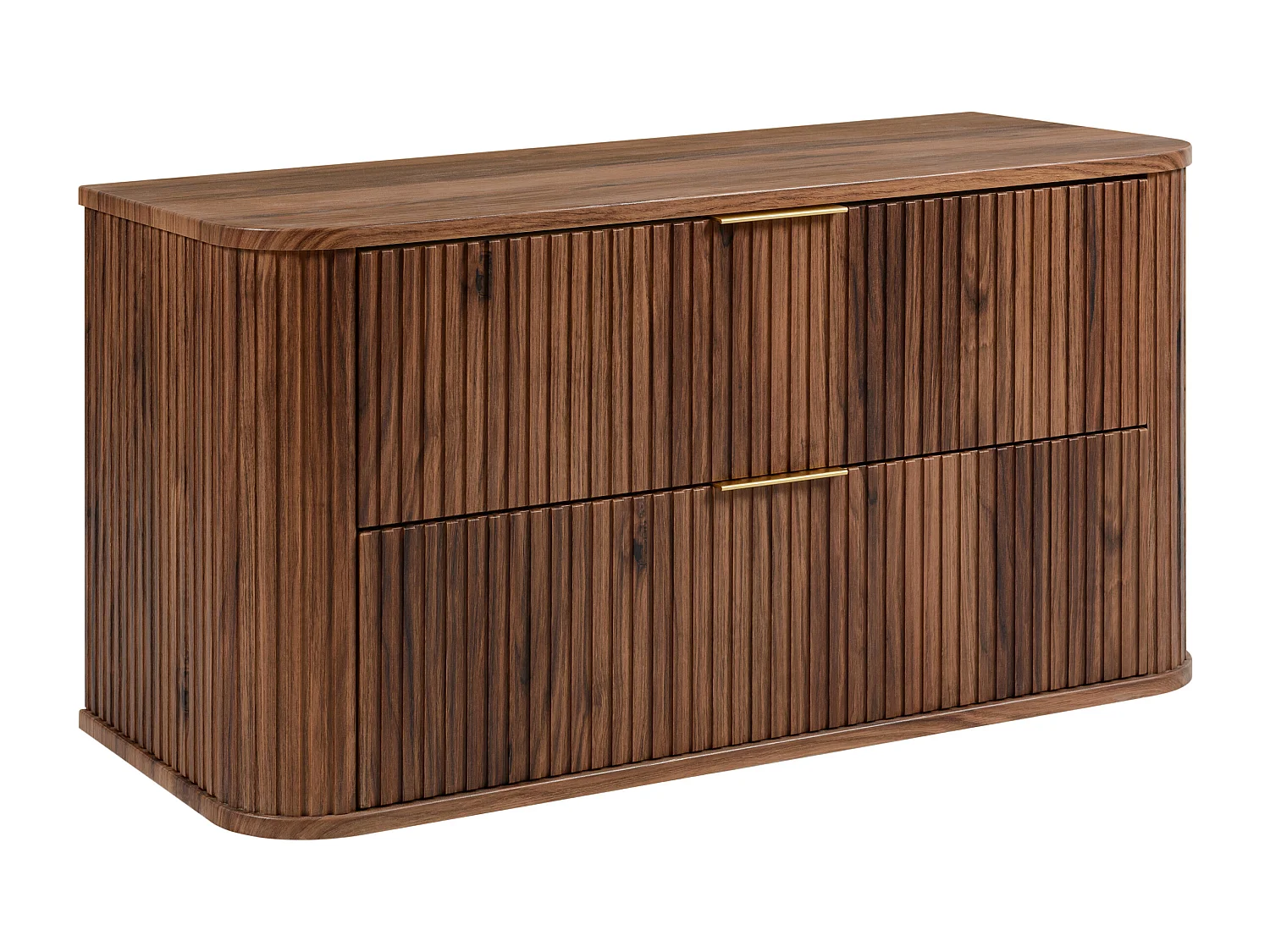 Badezimmer-Waschtischunterschrank, wandhängend, Eiche-Nussbaum, 100 x 51,7 x 41,5 cm