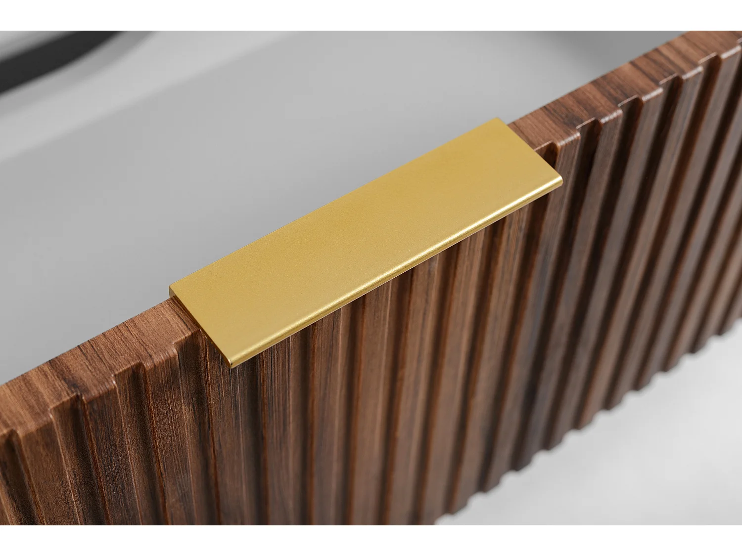 Badezimmer-Waschtischunterschrank, wandhängend, Eiche-Nussbaum, 100 x 51,7 x 41,5 cm