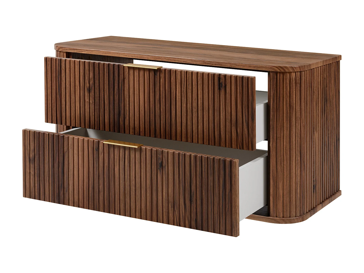 Meuble vasque suspendu pour salle de bain, chêne noyer, 100 x 51,7 x 41,5 cm