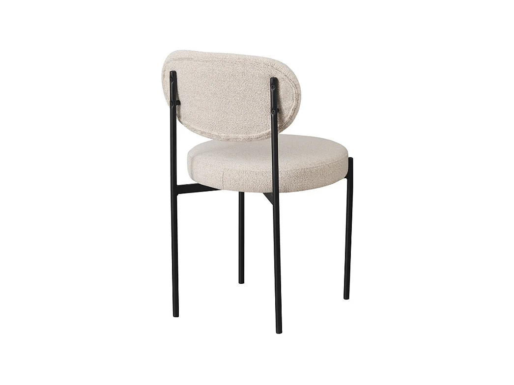 Kyoto - Lot de 2 chaises en tissu bouclette et métal - Écru