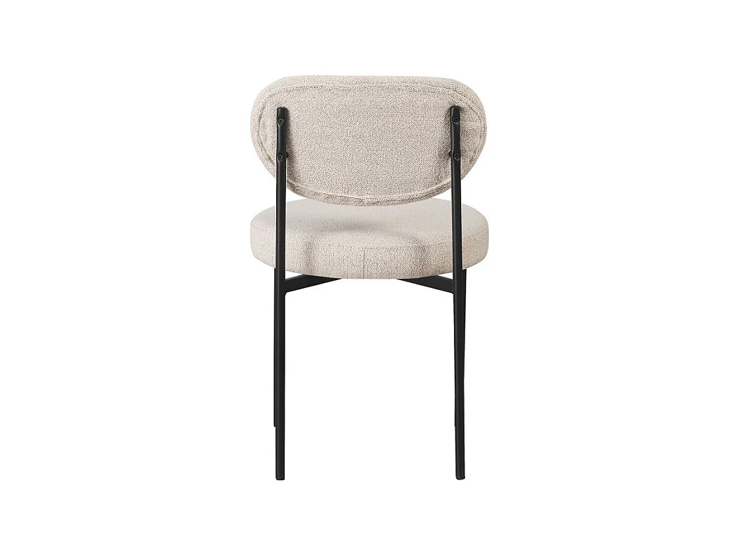 Kyoto - Lot de 2 chaises en tissu bouclette et métal - Écru