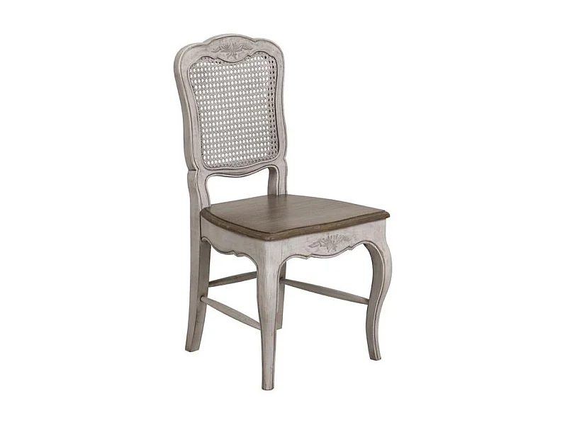 Chaise canné louis xv Bois Gris - Château Interior's