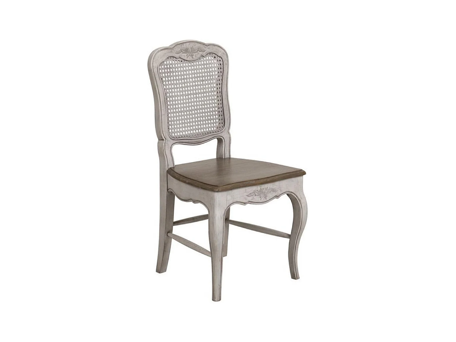 Chaise canné louis xv Bois Gris - Château Interior's