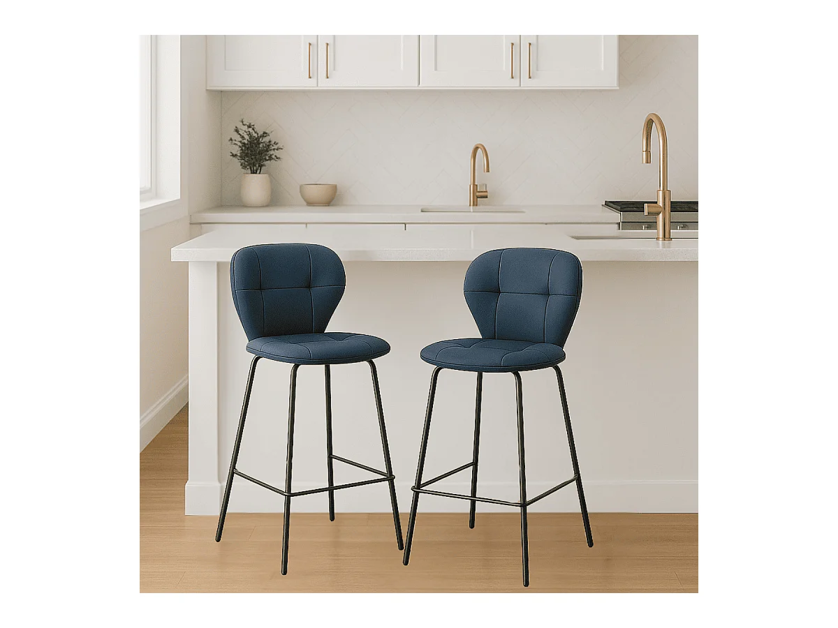 Barkruk Maura - 45x52x67cm - Grijs - Set van 2