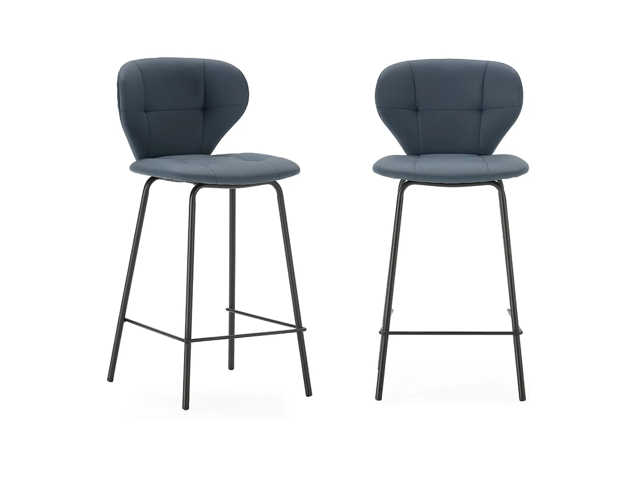 Lot de 2 tabourets avec pieds en métal noir H67 cm - MAURA