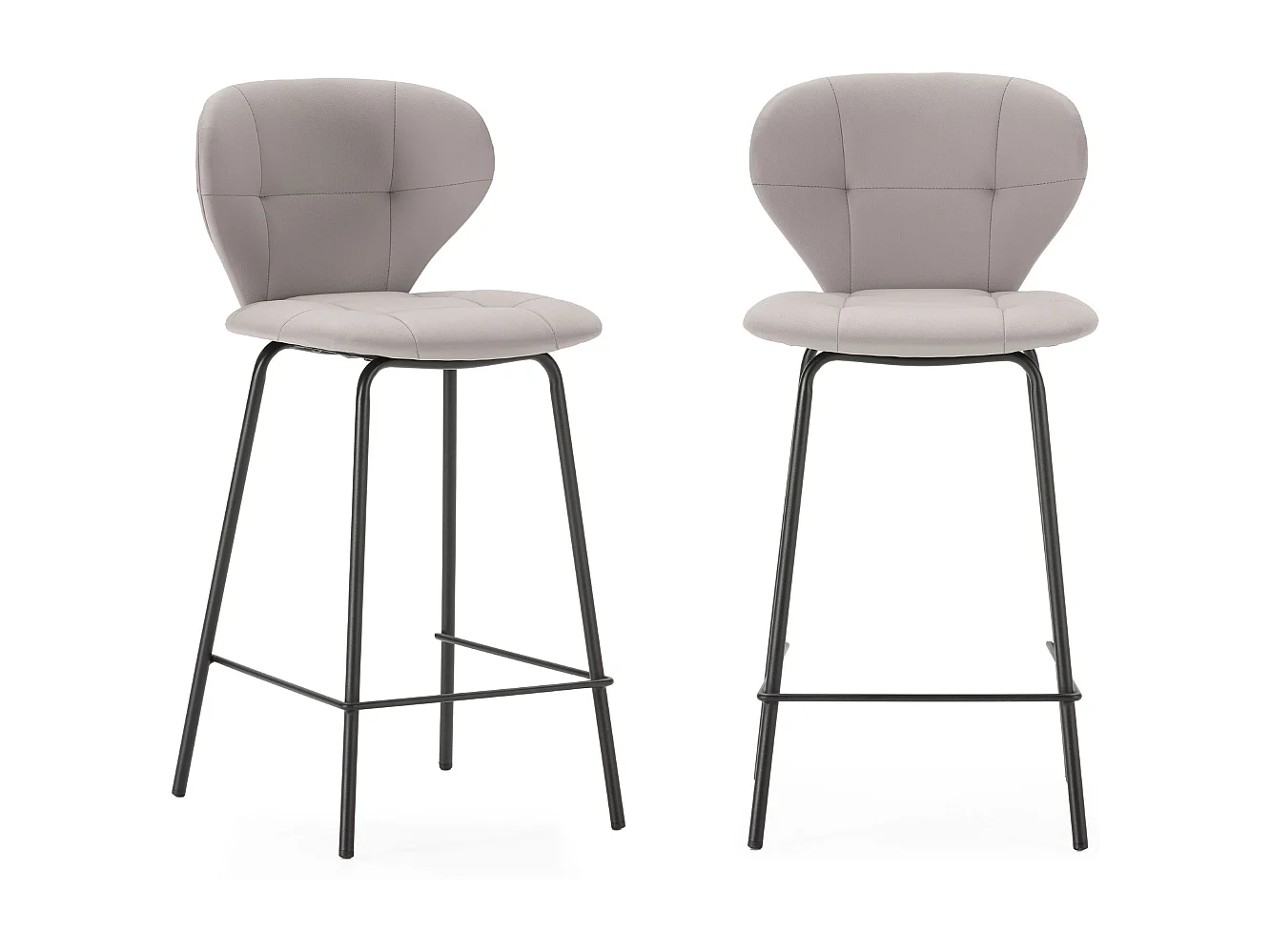 Lot de 2 tabourets avec pieds en métal noir H67 cm - MAURA