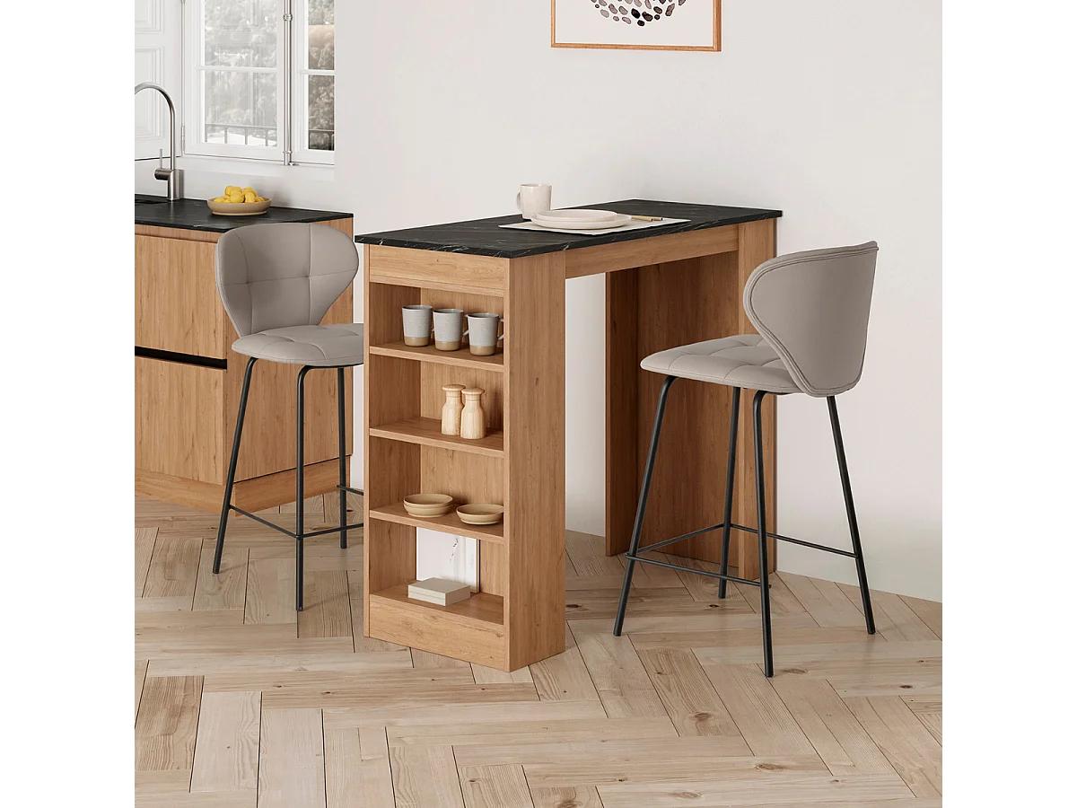 Lot de 2 tabourets avec pieds en métal noir H67 cm - MAURA