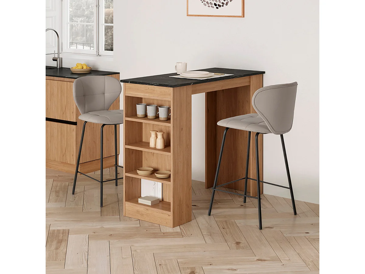 Lot de 2 tabourets avec pieds en métal noir H67 cm - MAURA