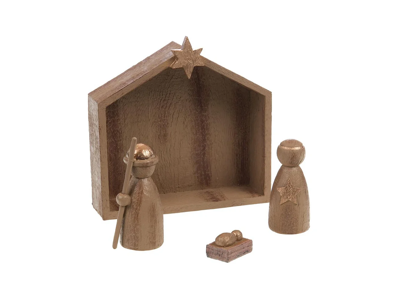 Crèche avec 3 santons