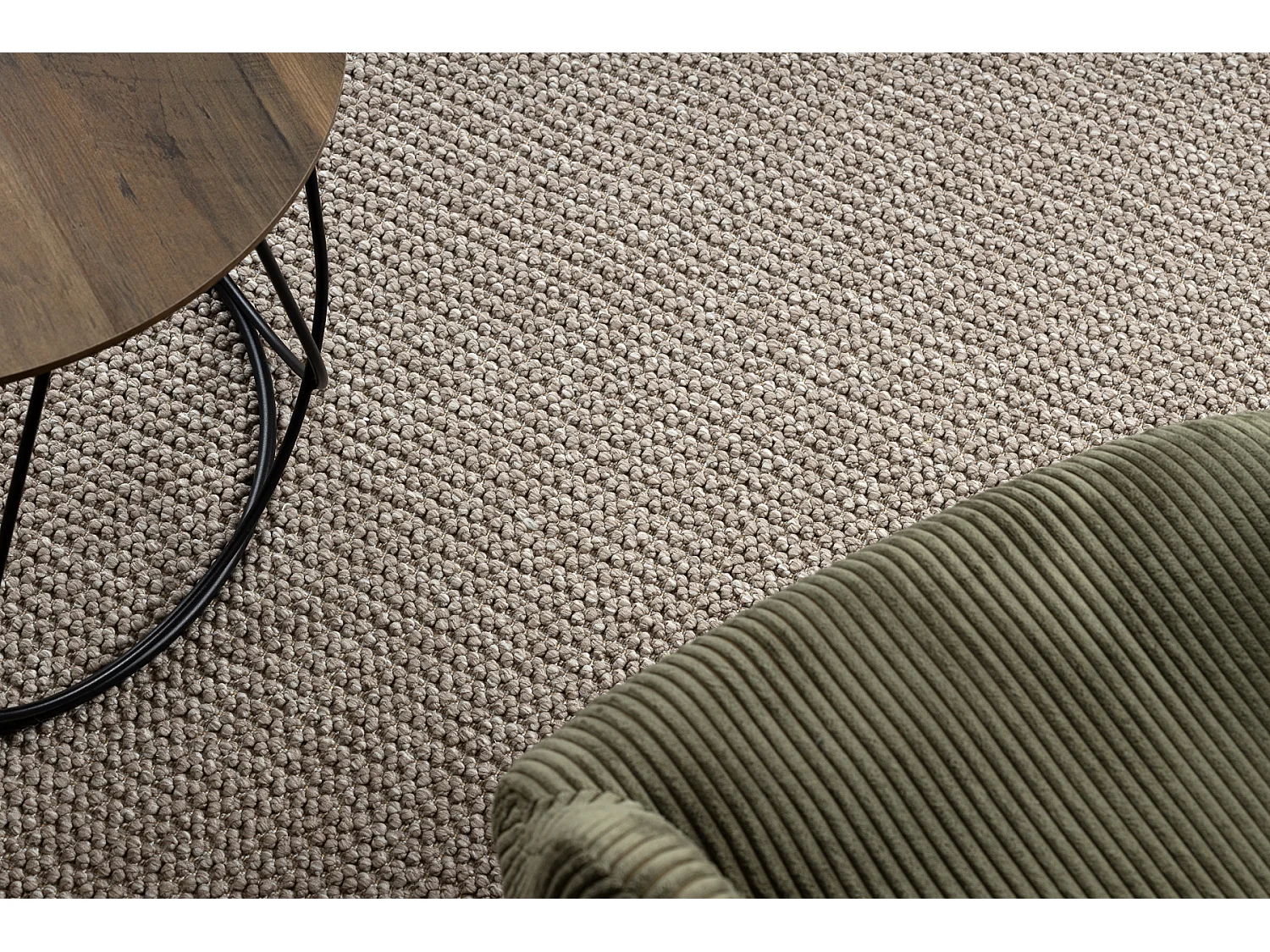 Tapis CASABLANCA LOOP cercle marron, bouclé, doux cercle 100 cm