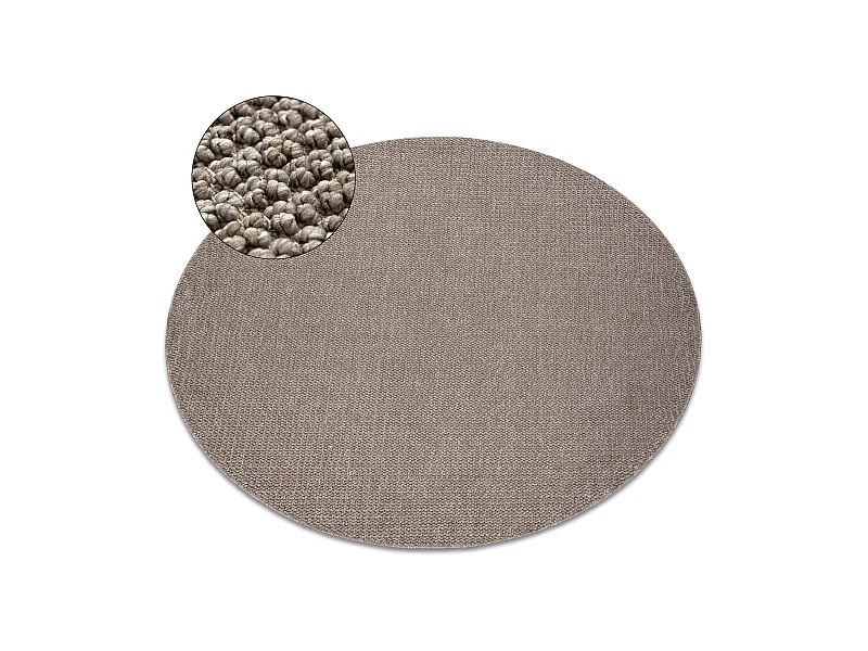 Teppich CASABLANCA LOOP Kreis braun Schleife weich cercle 80 cm