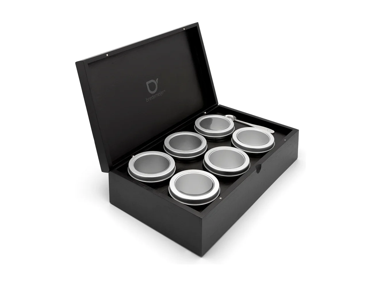 Universal - Coffret à thé noir avec 6 boîtes à thé et cuillère
