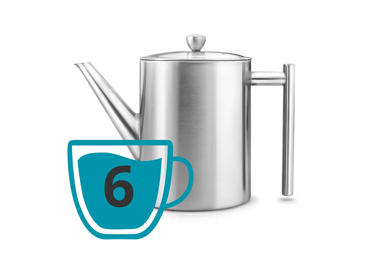 Minuet® - Théière Cylindre 1.2 L en métal satiné