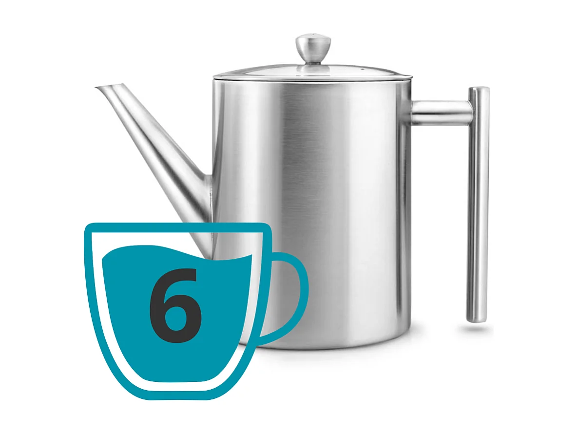 Minuet® - Théière Cylindre 1.2 L en métal satiné