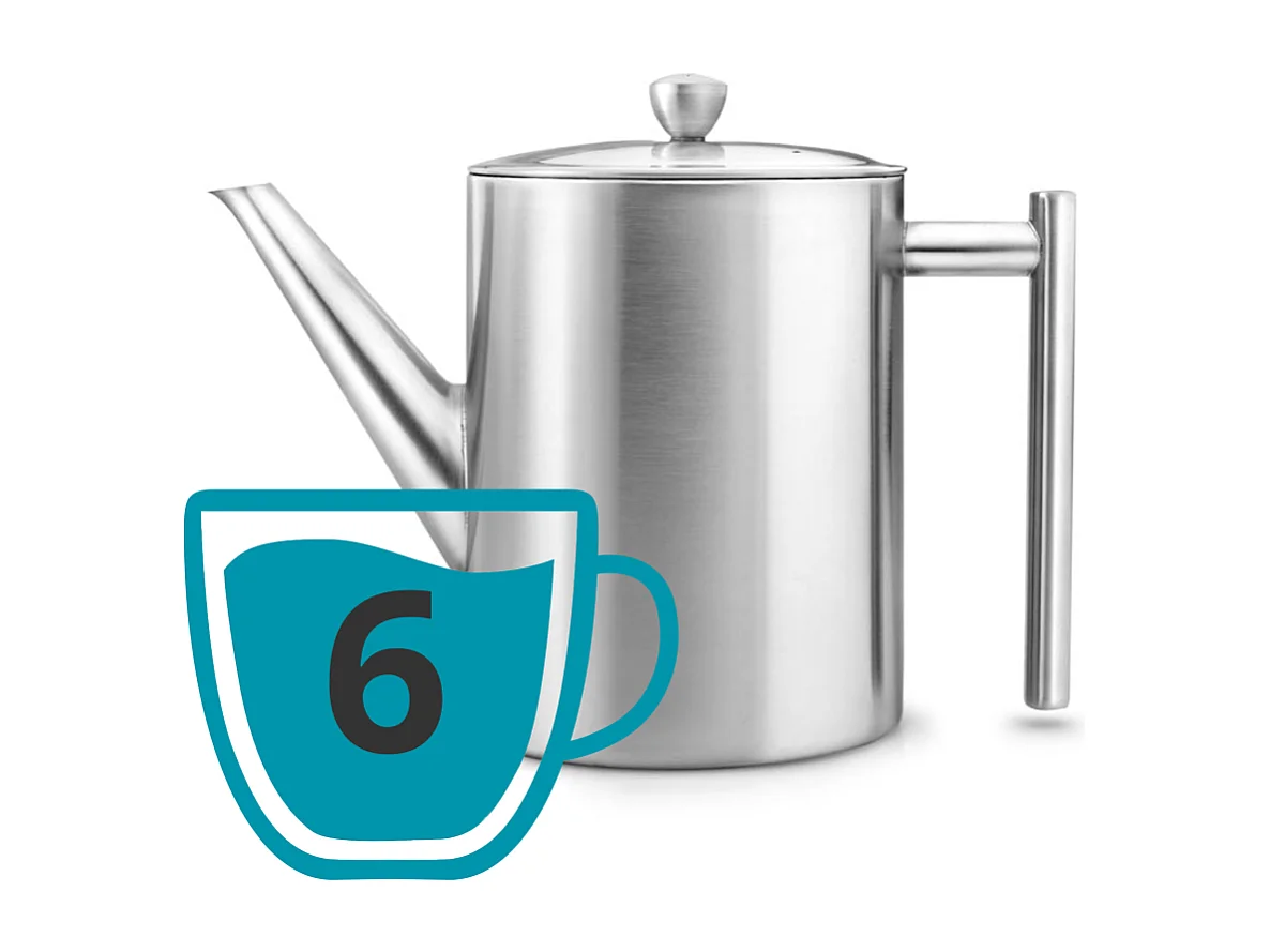 Minuet® - Théière Cylindre 1.2 L en métal satiné