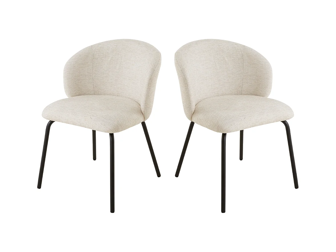 Lot de 2 chaises tissu chiné et pieds metal VESPER