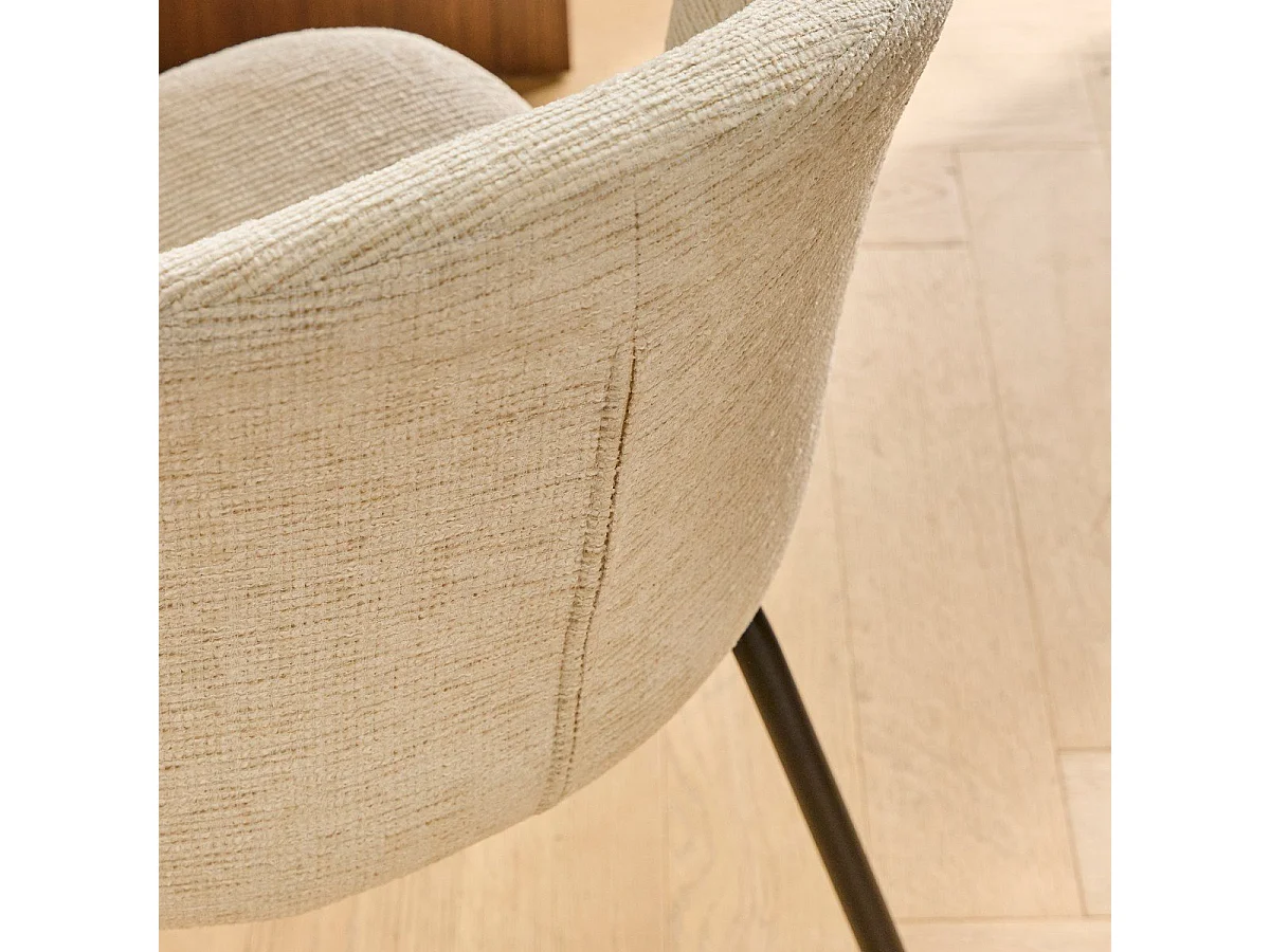 Lot de 2 chaises tissu chiné et pieds metal VESPER