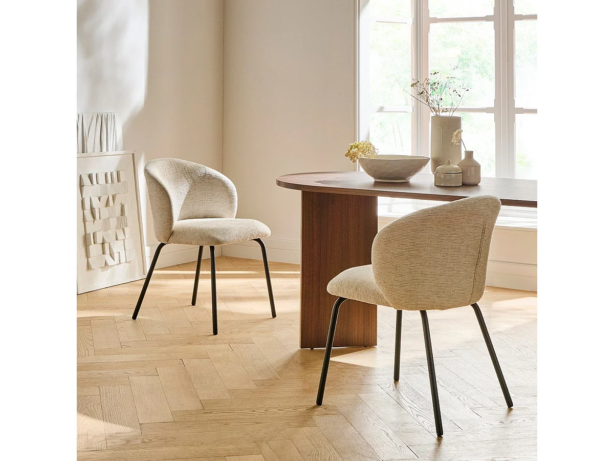 2er-Set Stühle mit gepolsterter Sitzfläche und Rückenlehne - VESPER