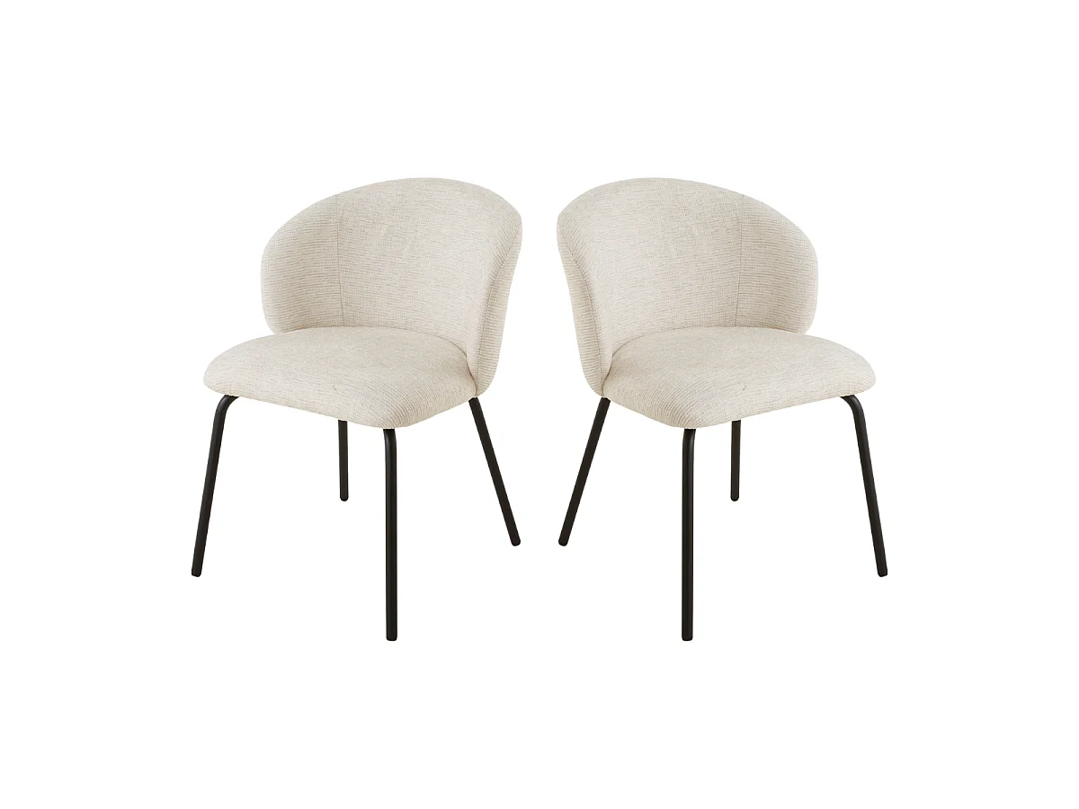 2er-Set Stühle mit gepolsterter Sitzfläche und Rückenlehne - VESPER