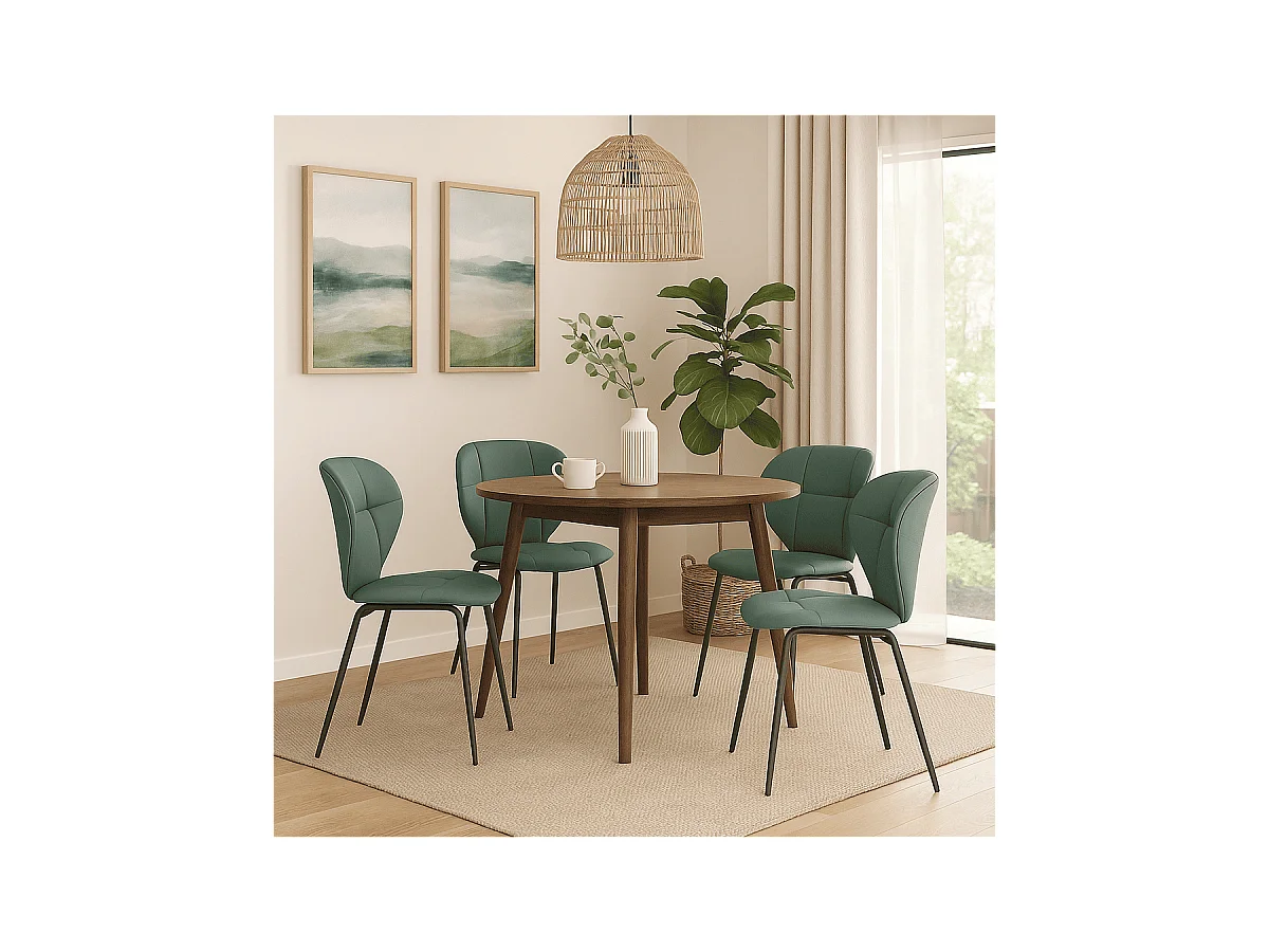 Lot de 2 chaises avec pieds en métal noir L50 cm - MAURA