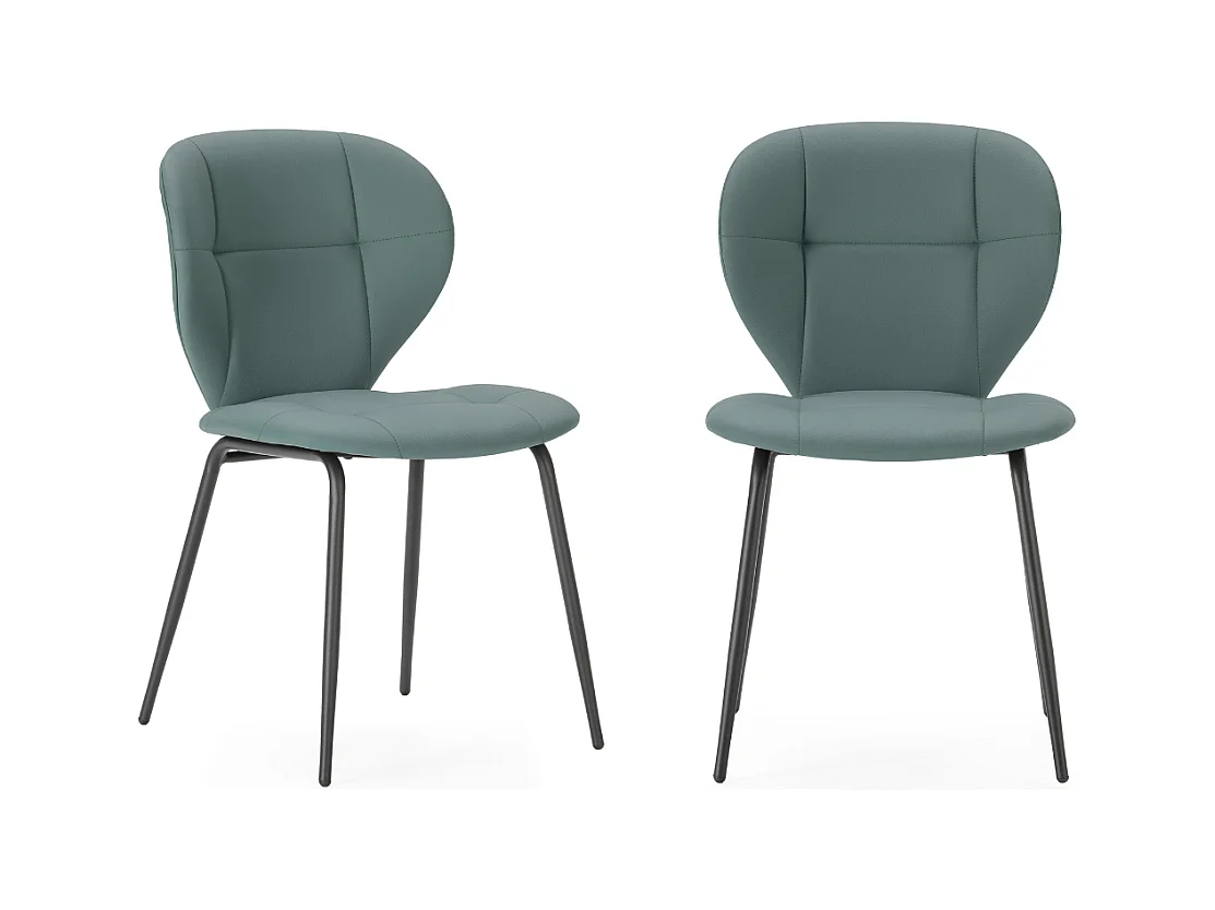 Lot de 2 chaises avec pieds en métal noir L50 cm - MAURA