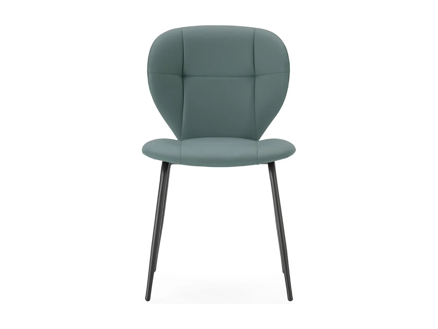 Set aus 2 Stühlen mit schwarzen Metallbeinen L50 cm - MAURA