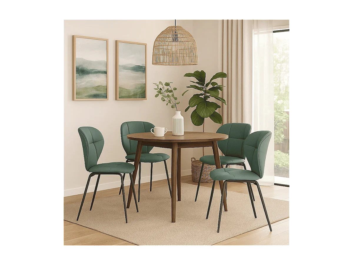 Lot de 2 chaises avec pieds en métal noir L50 cm - MAURA