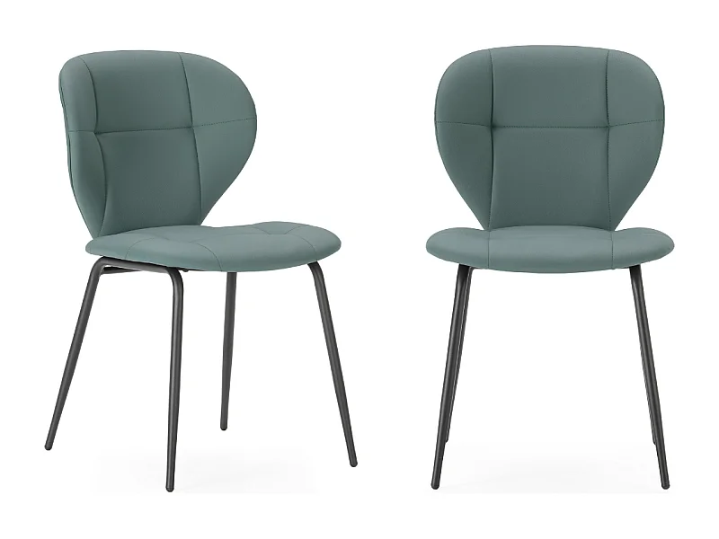 Eetkamerstoel Maura - 50x57x49cm - Groen - Set van 2