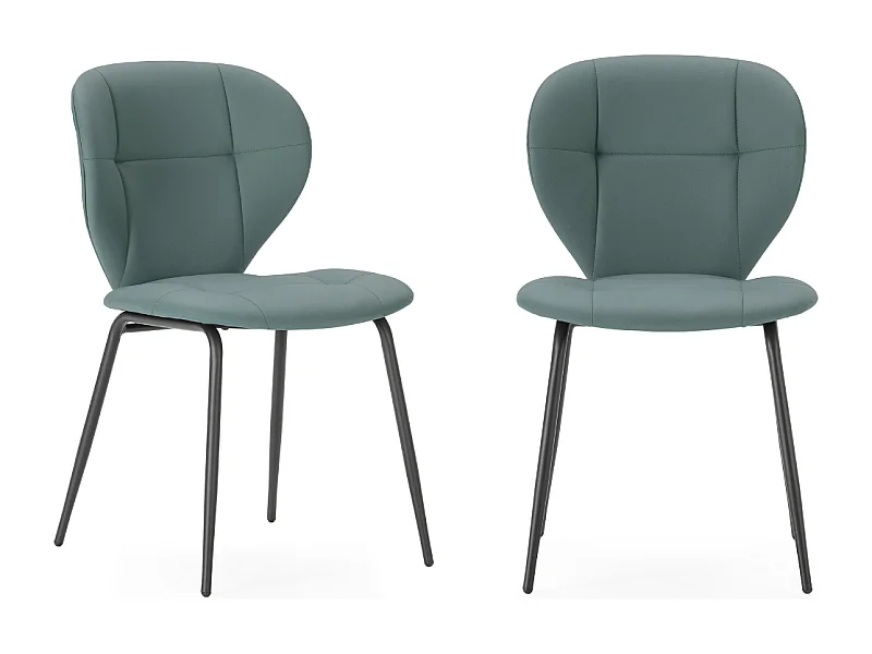 Eetkamerstoel Maura - 50x57x49cm - Groen - Set van 2