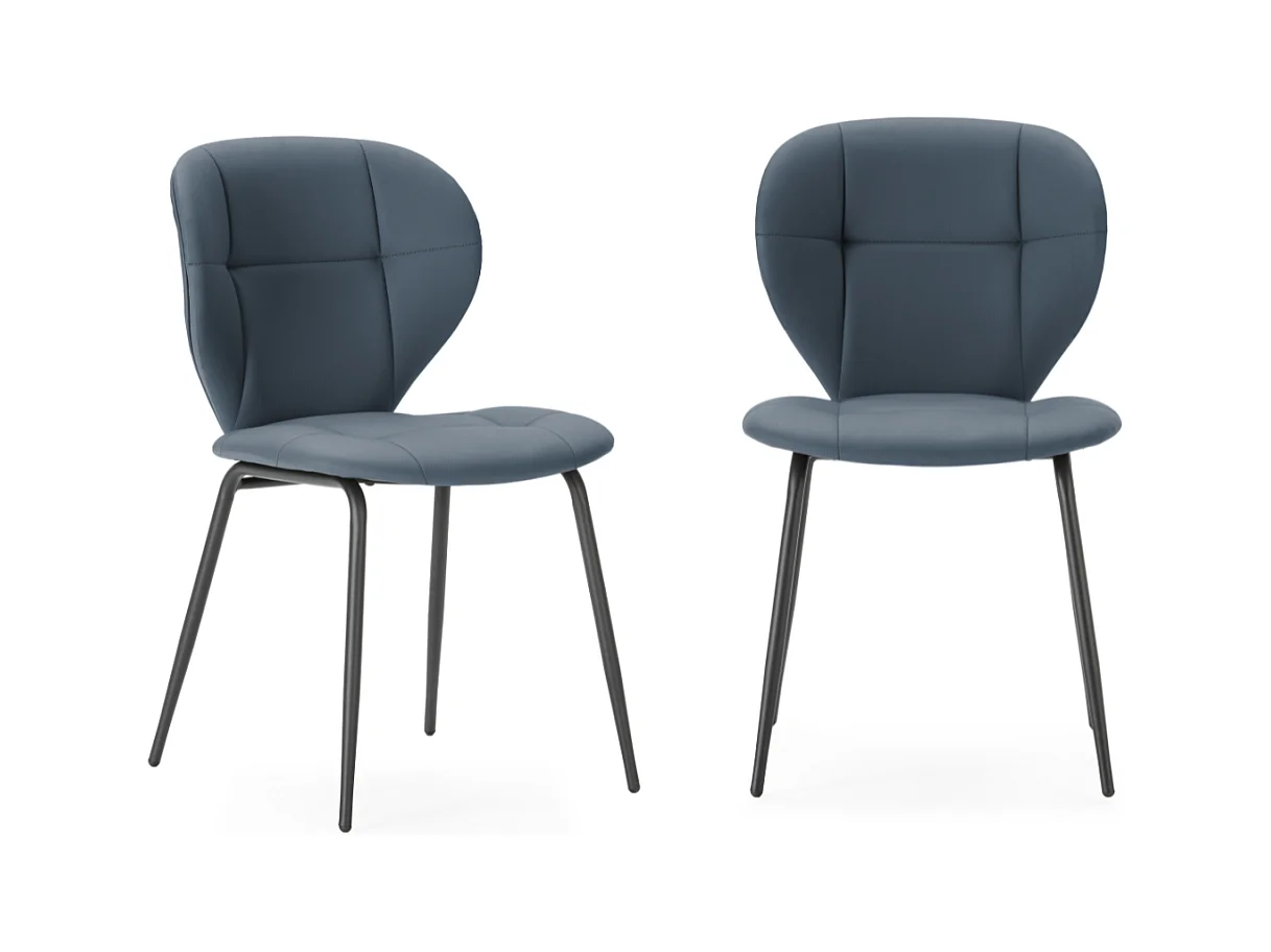 Lot de 2 chaises avec pieds en métal noir L50 cm - MAURA