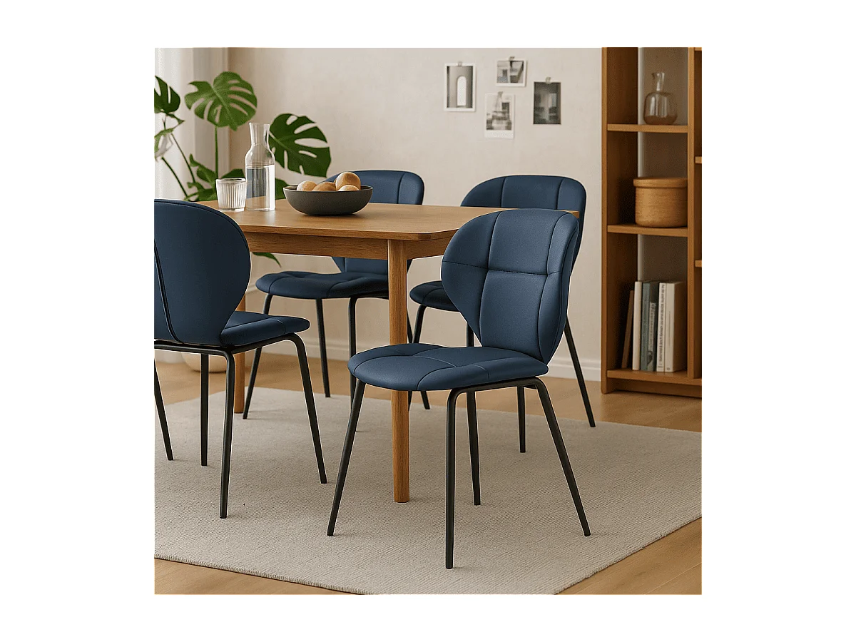 Set di 2 sedie con gambe in metallo nero L50 cm - MAURA