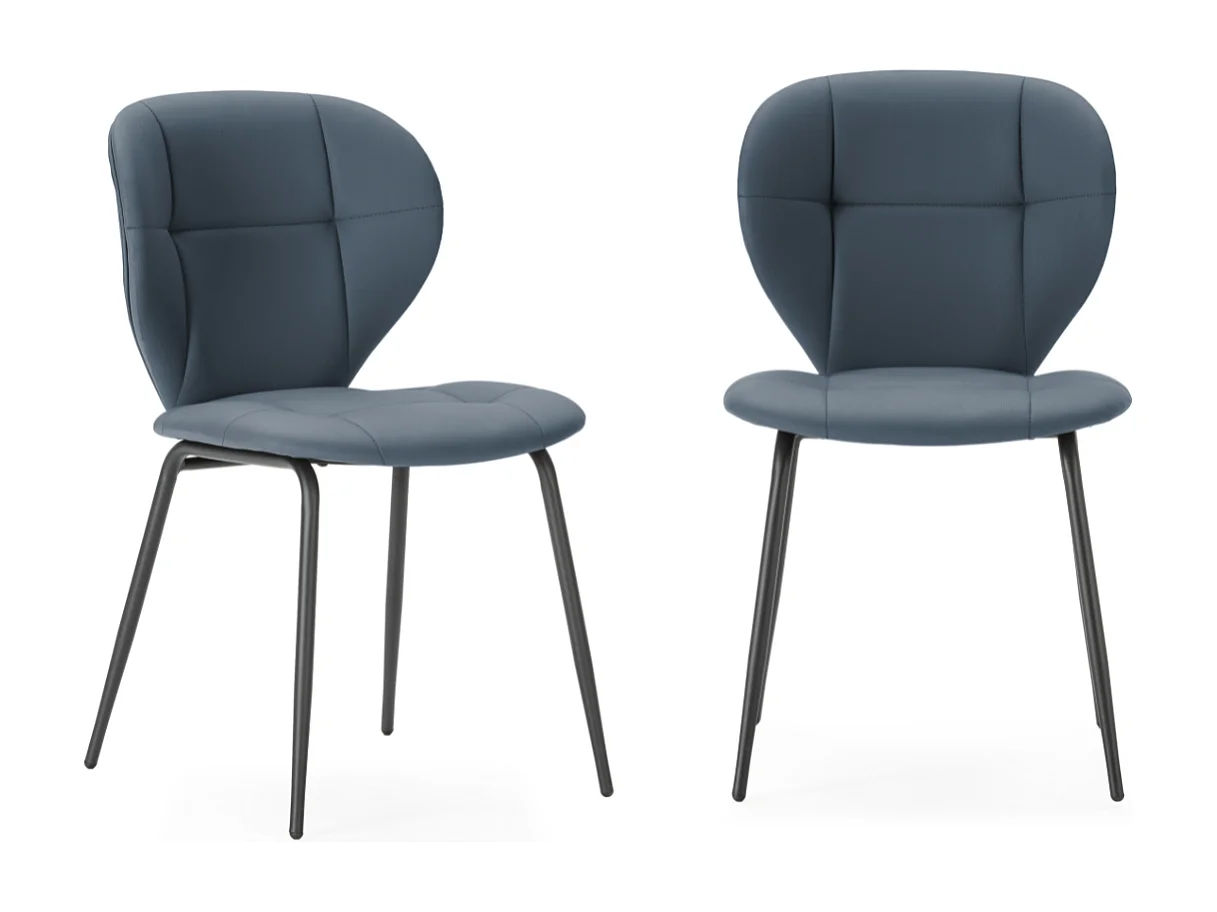 Set di 2 sedie con gambe in metallo nero L50 cm - MAURA