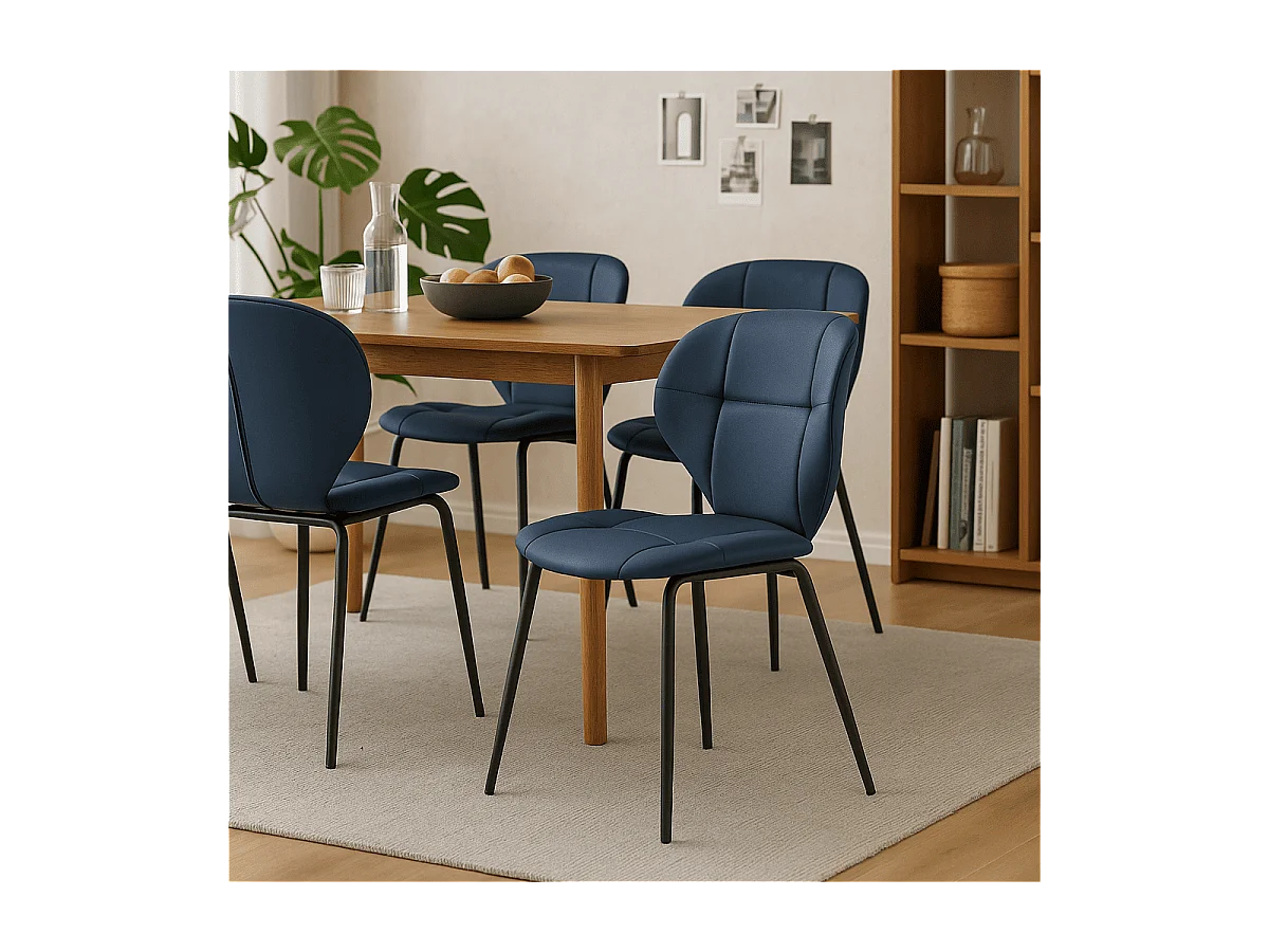 Set di 2 sedie con gambe in metallo nero L50 cm - MAURA