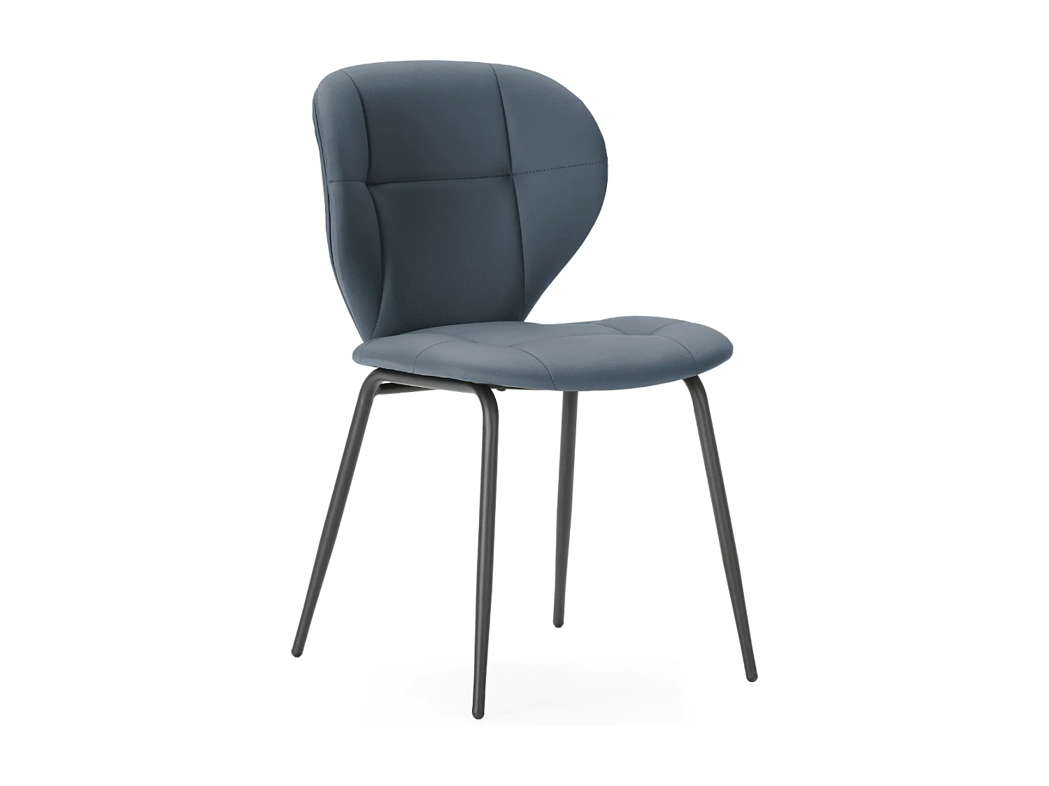 Set di 2 sedie con gambe in metallo nero L50 cm - MAURA