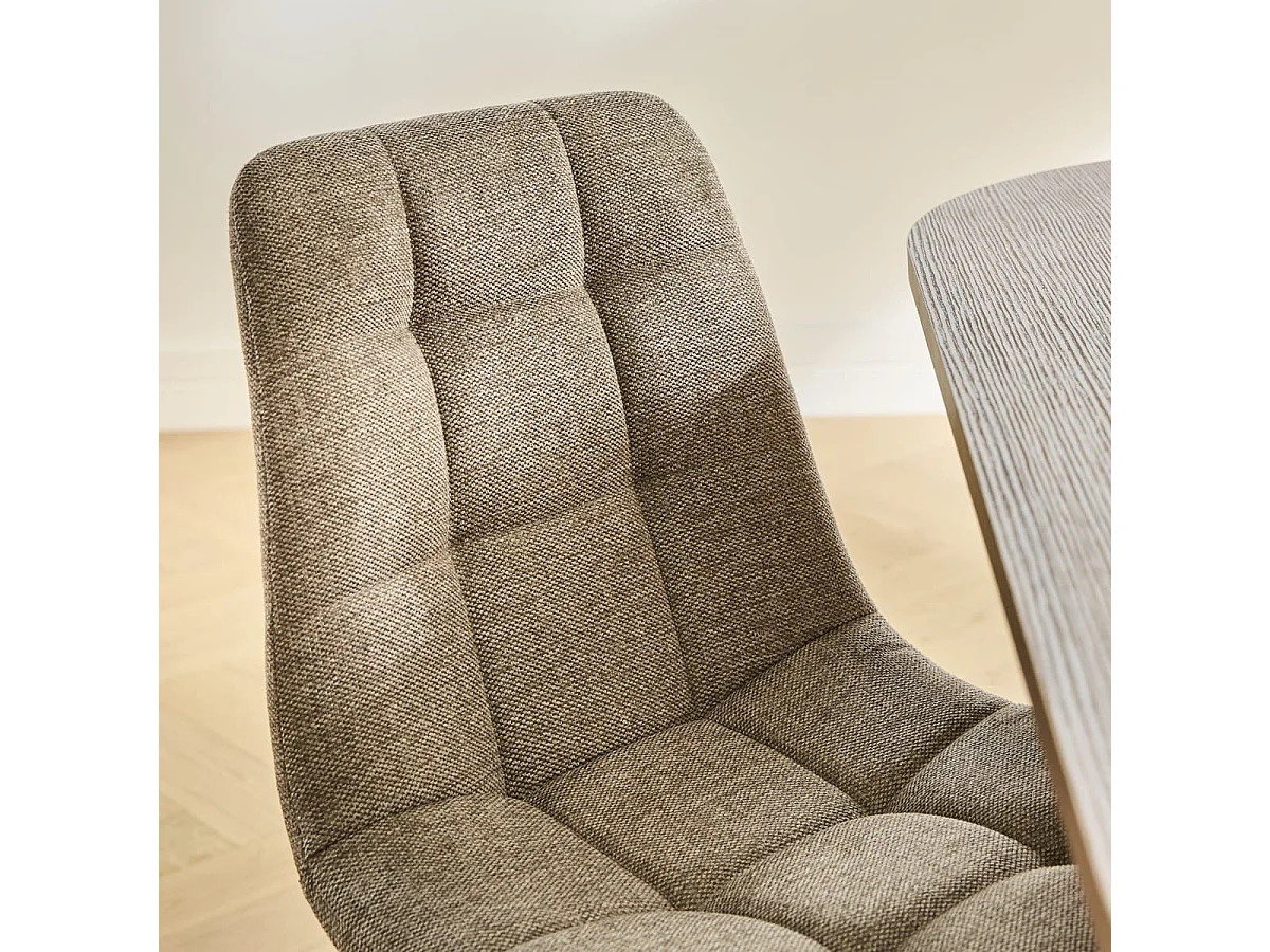 Lot de 4 chaises matelassées tissu chiné CHILLI