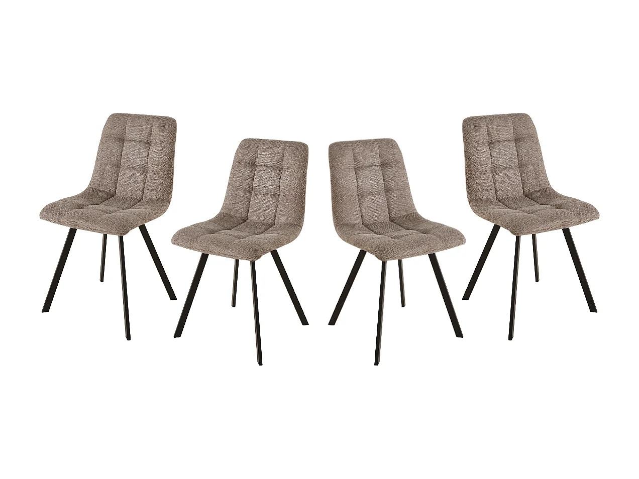 Lot de 4 chaises matelassées tissu chiné CHILLI